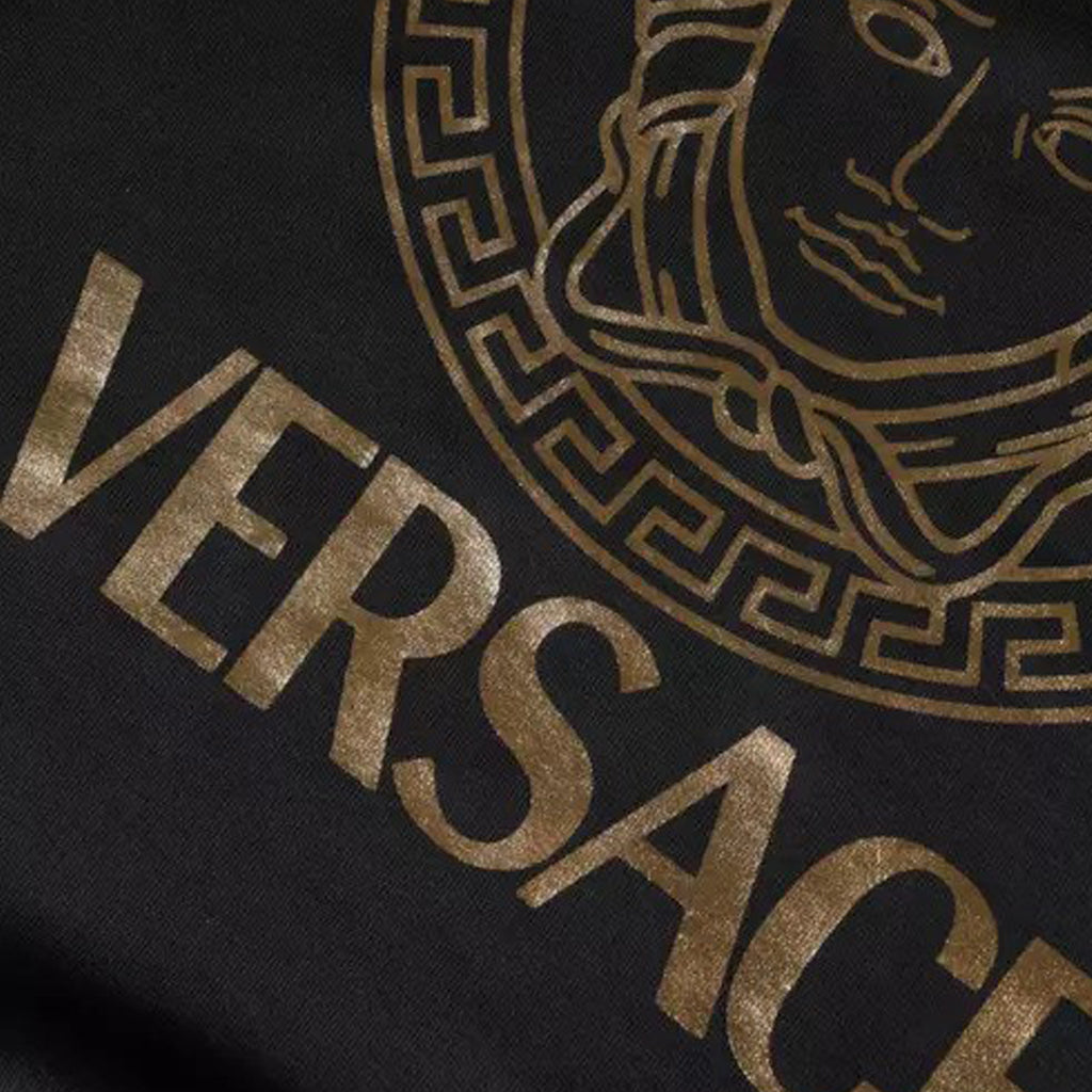 Versace - Black Medusa Fleece Cotton Crew Neck Sweatshirt Sweater