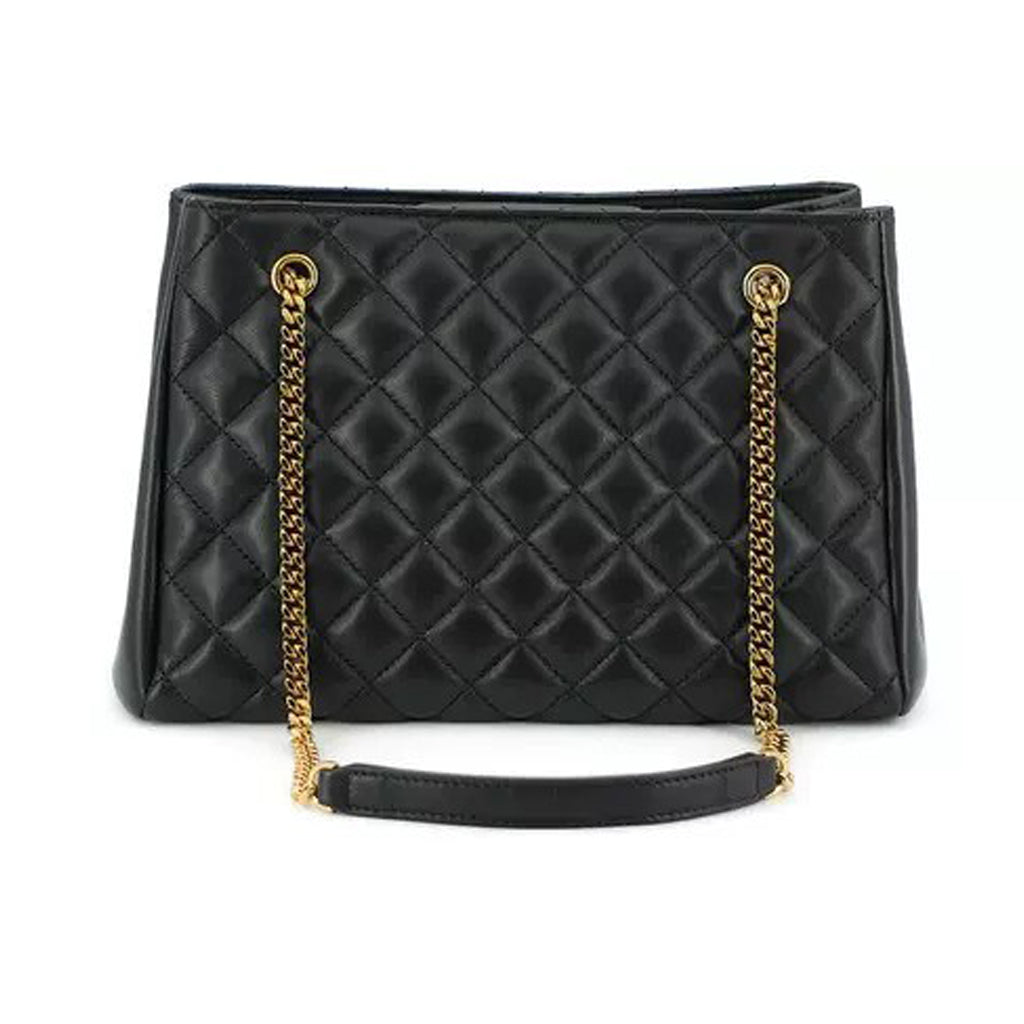 Versace - Black Quilted Nappa Leather Medusa Tote Handbag