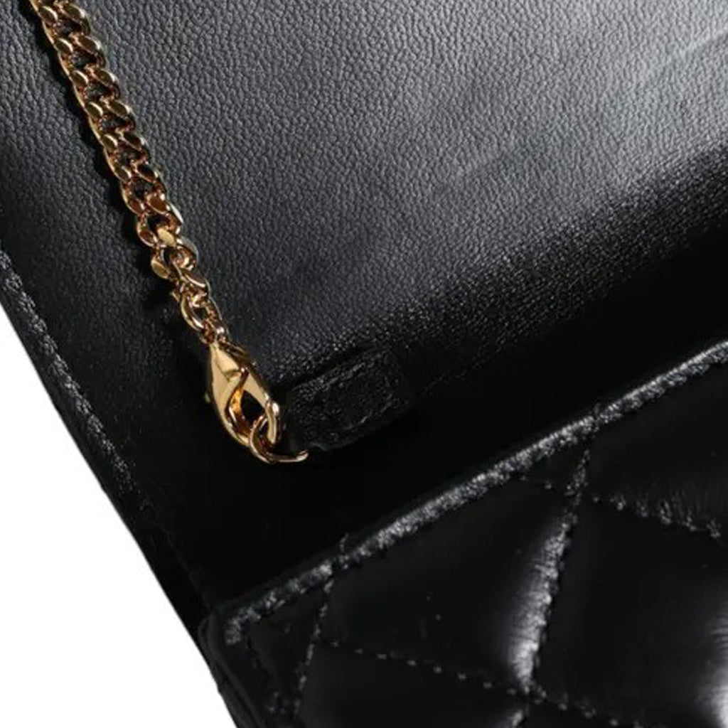 Versace Black Quilted Nappa Leather Crossbody Shoulder Bag