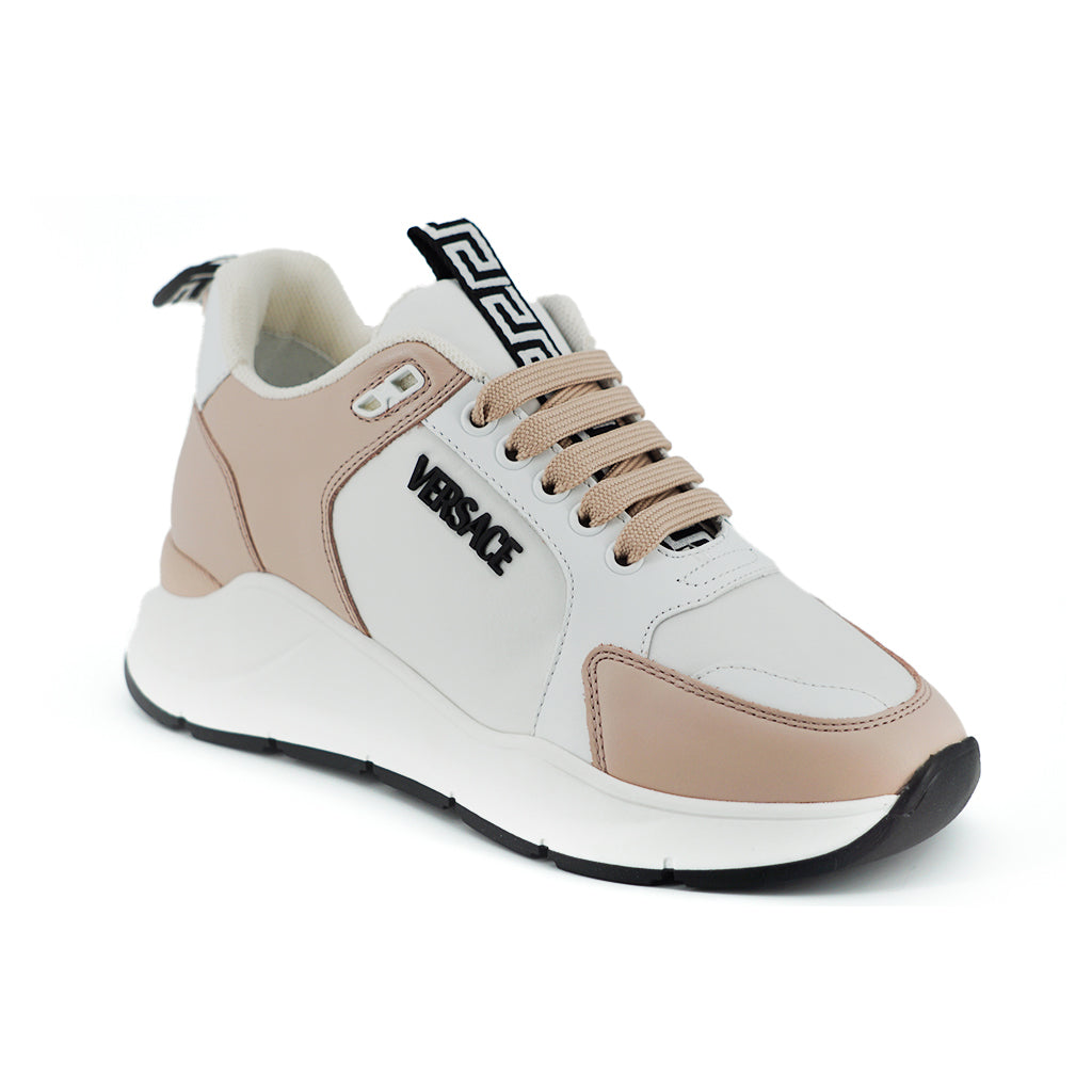 Versace - Light Pink and White Calf Leather Sneakers