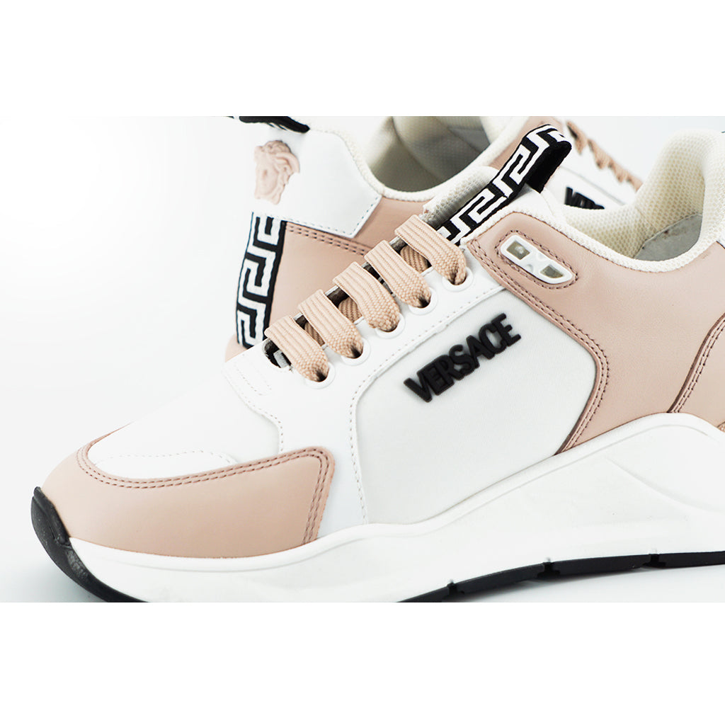 Versace - Light Pink and White Calf Leather Sneakers