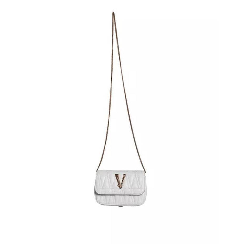 Versace White Quilted Nappa Leather Crossbody Shoulder Bag