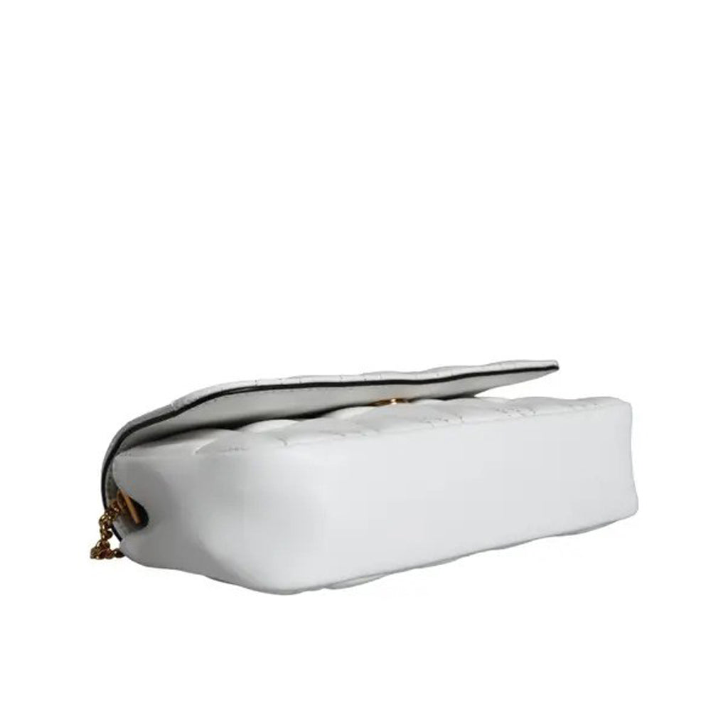 Versace White Quilted Nappa Leather Crossbody Shoulder Bag