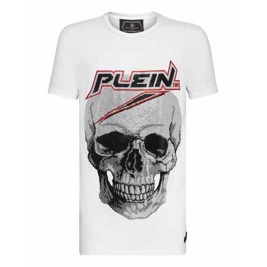 PHILIPP PLEIN T-SHIRT PLATINUM CUT ROUND NECK SPACE PLEIN