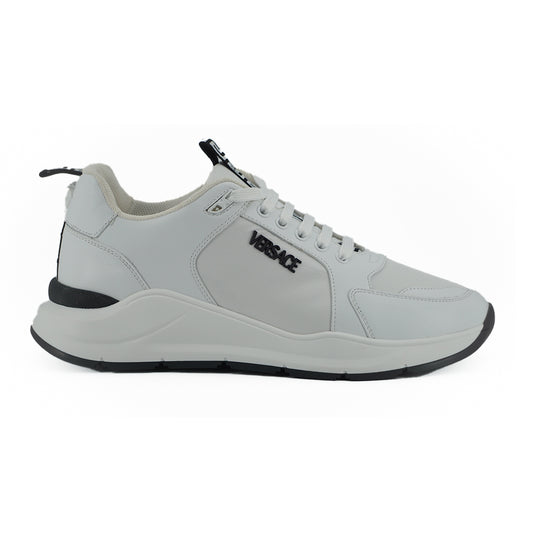 VERSACE White Calf Leather Sneakers