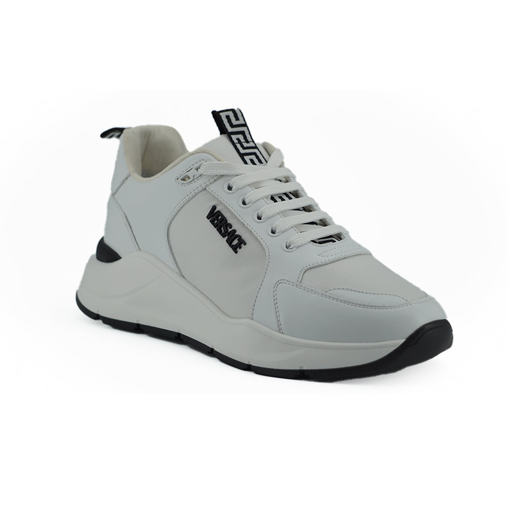 VERSACE White Calf Leather Sneakers