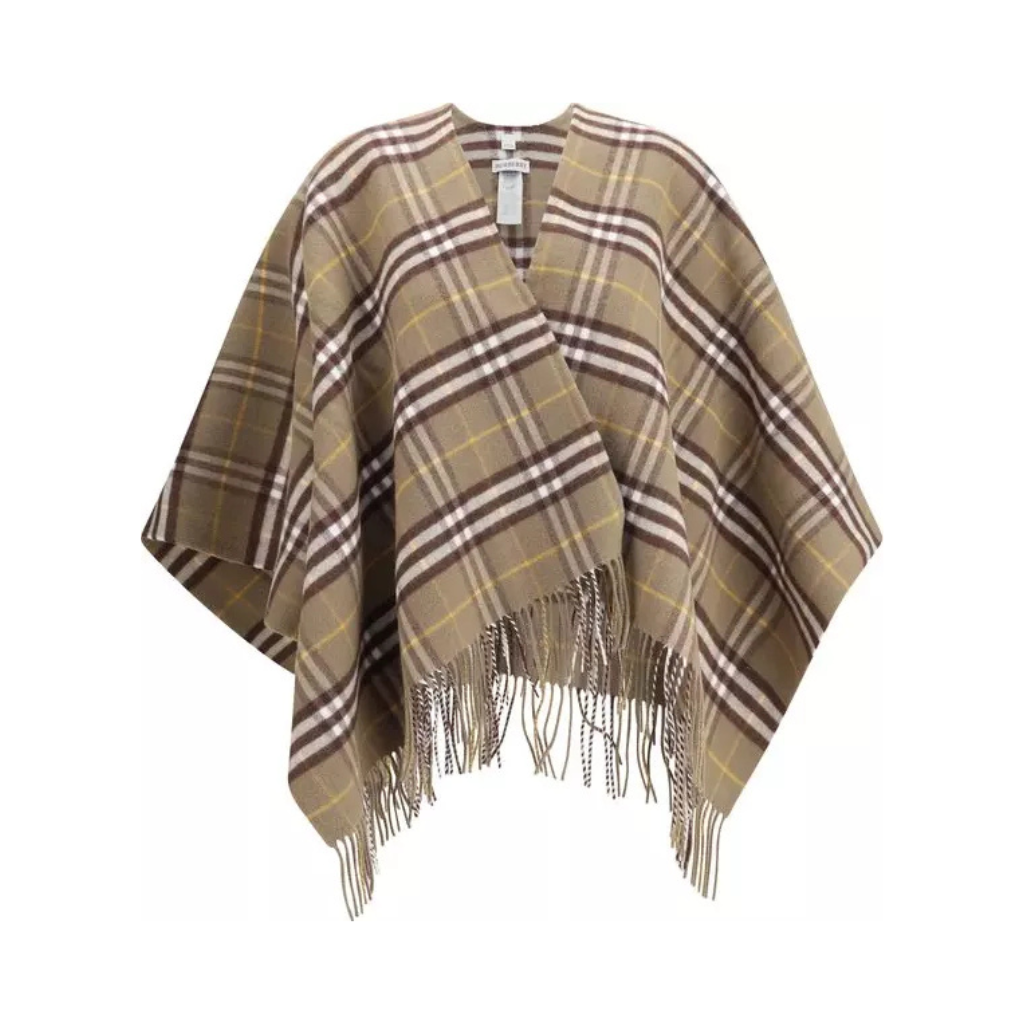 Burberry - Check Cape wool and cashmere