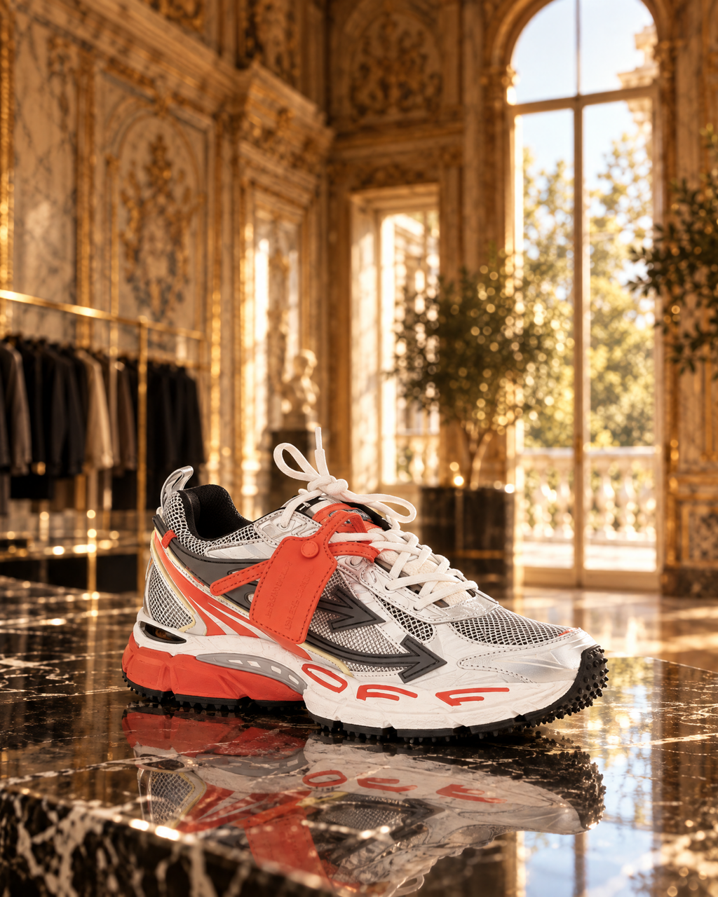 Off-White - Be Right Back Sneakers Bianco, Argento e Arancio
