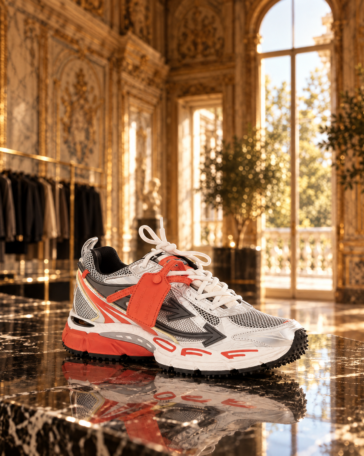 Off-White - Be Right Back Sneakers Bianco, Argento e Arancio