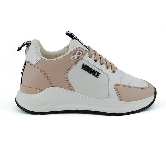 Versace - Light Pink and White Calf Leather Sneakers