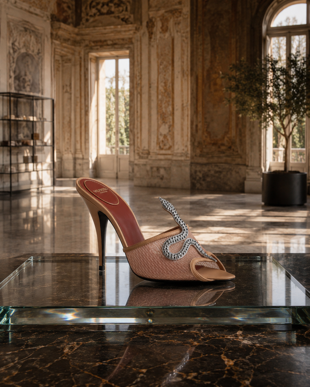 Valentino Garavani – Coeur Vipère Crystal Sandals